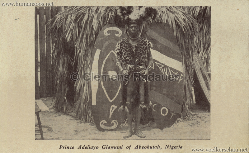 1933 A Century of Progress - Darkest Africa - Prince Adeliayo Glawumi