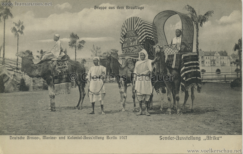 1907 Deutsche Armee-, Marine- und Kolonial-Ausstellung Berlin. Sonder-Ausstellung Afrika - Gruppe aus dem Brautzuge