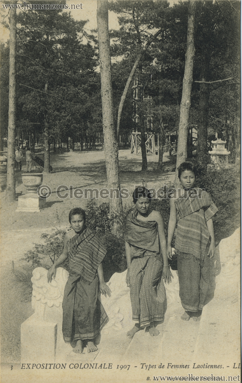 1907 Exposition Coloniale Paris, Bois de Vincennes - 3. Types de Femmes Laotiennes