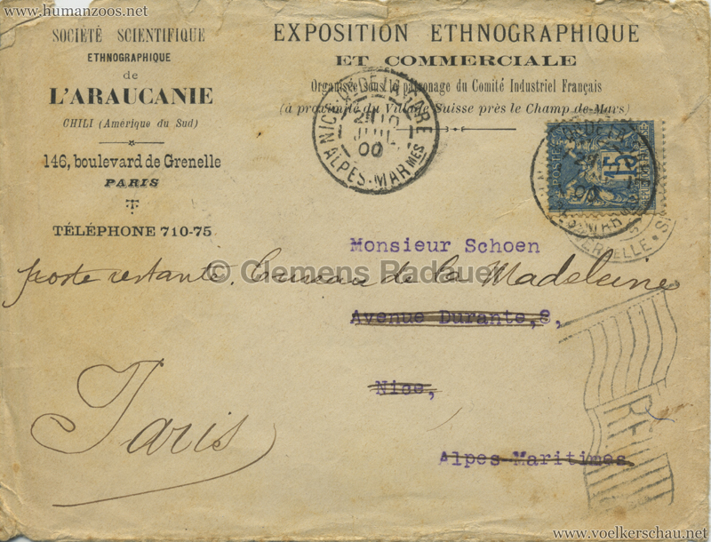 1900 Exposition Universelle de Paris - Exposition Ethnographique et Commerciale - L'Araucanie Kouvert