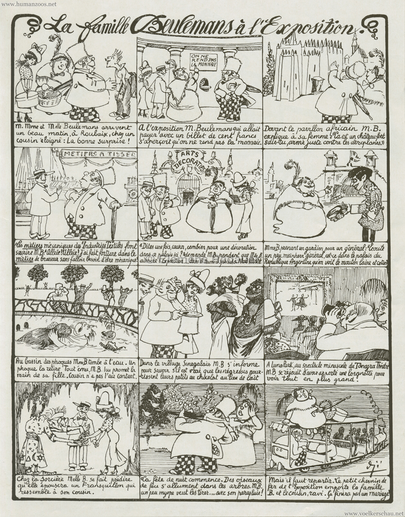 1911 Exposition Internationale du Nord de la France Roubaix Karikatur