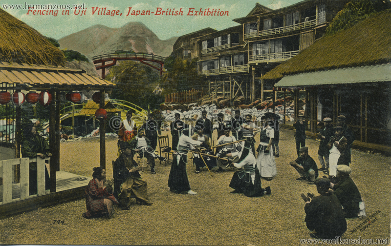 1910 Japan-British Exhibition 744. Japan-British Exhibition - Fencing in Uji Village