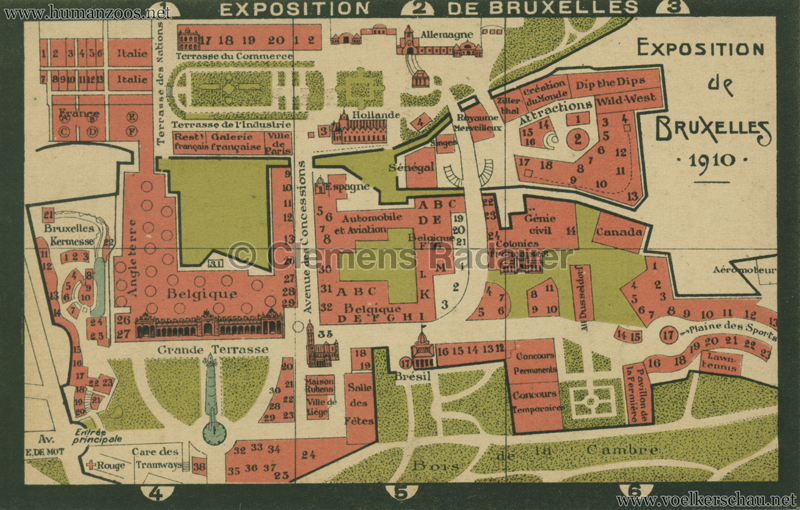 1910 Exposition Bruxelles PLAN Postcard VS