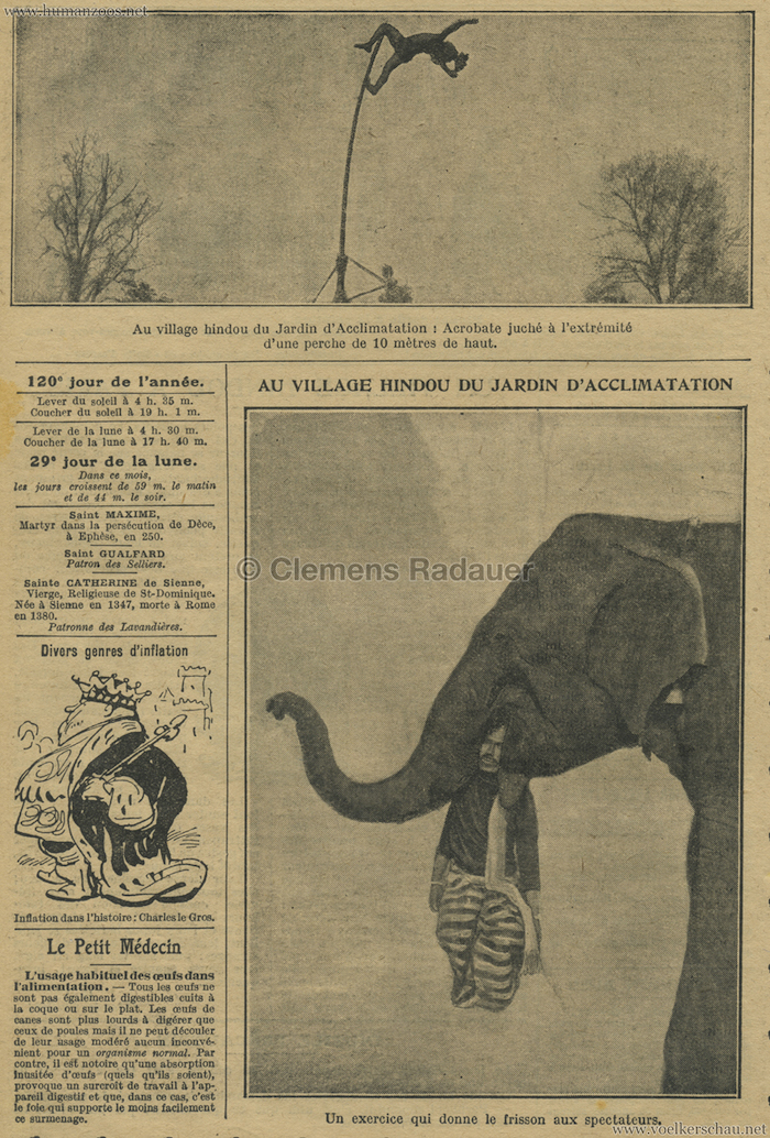 1927.04.30 Almanach Vermot Village Hindou - Jardin d'Acclimatation